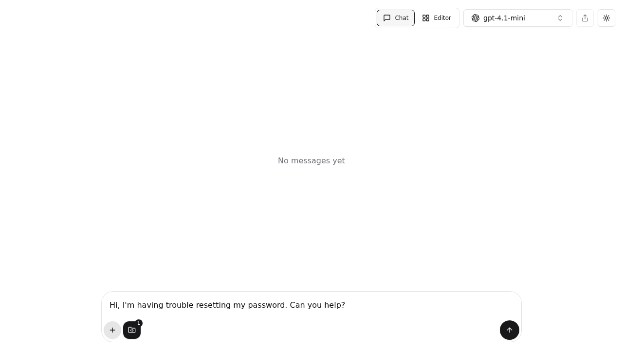 Chat view with message and attached AGENTS.md file